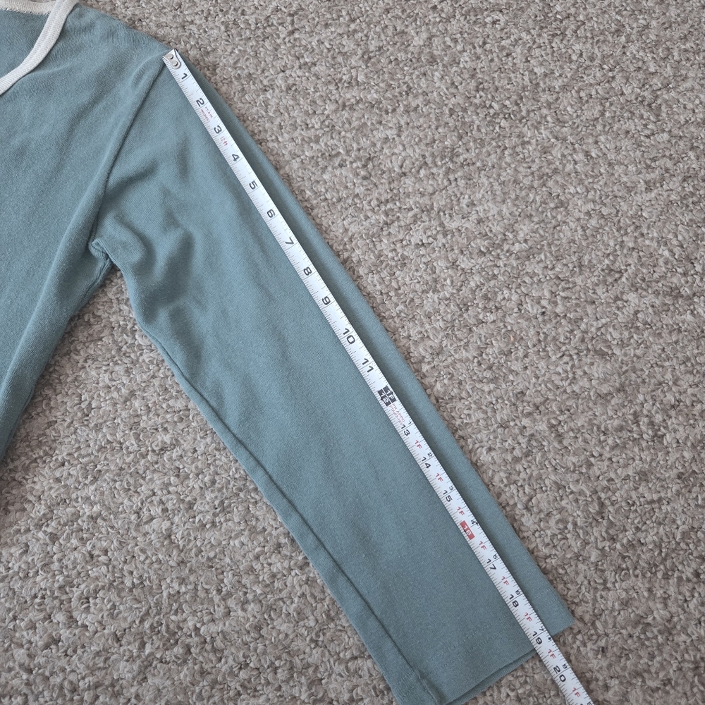 VTG Harley Davidson Womens 3/4 Sleeve T-Shirt‎ Teal Blue Ringer 1995 USA Size M - Picture 11 of 13